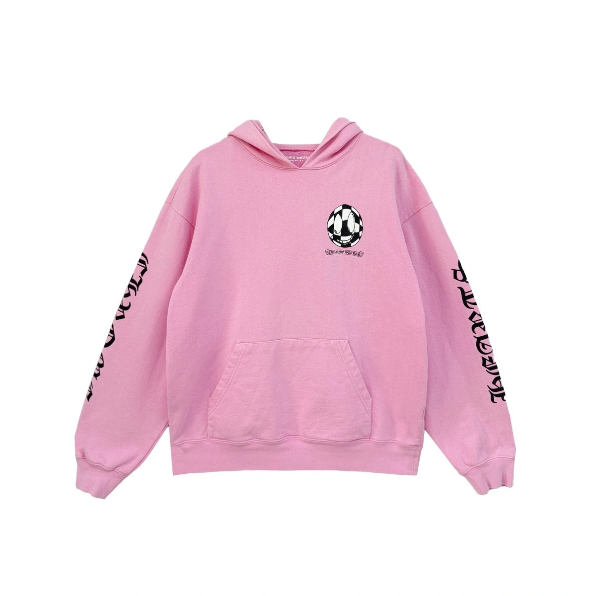 rosa chrome hearts felpa con cappuccio