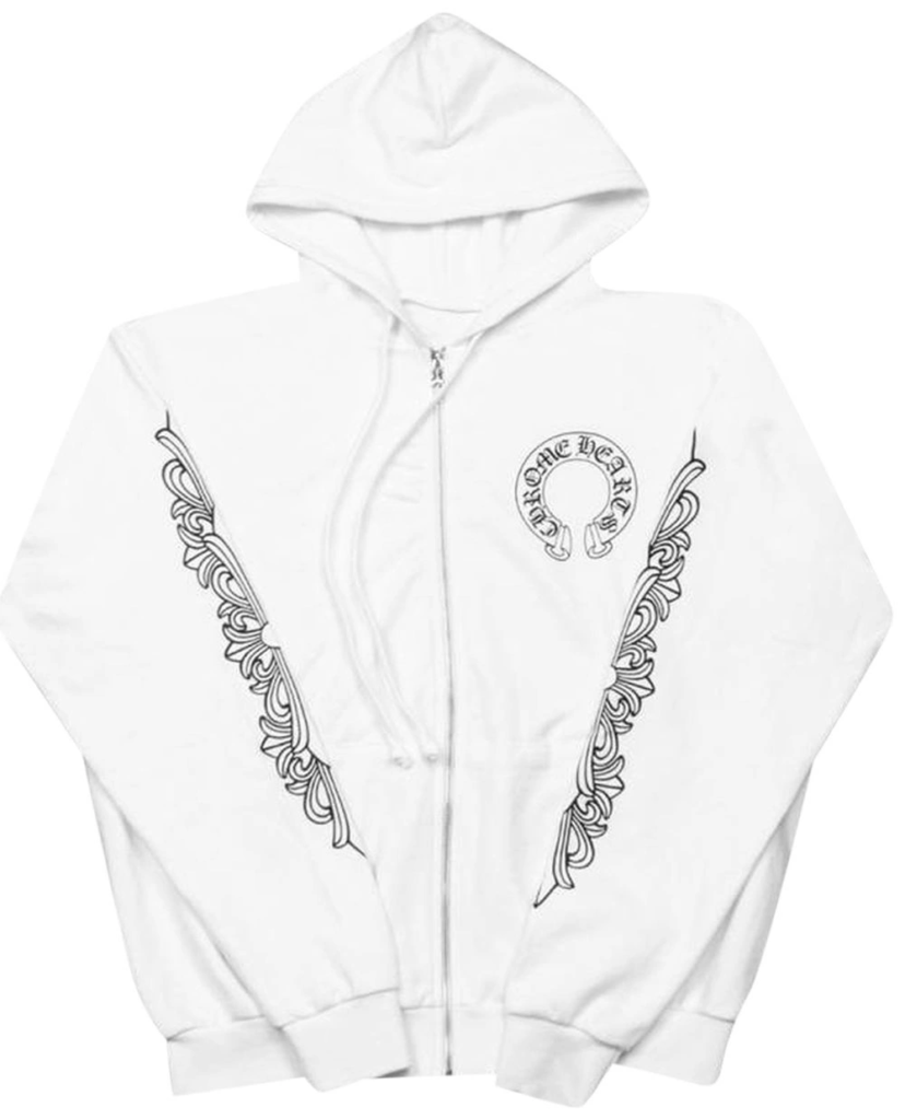 bianco Chrome Hearts Felpa Con Cappuccio