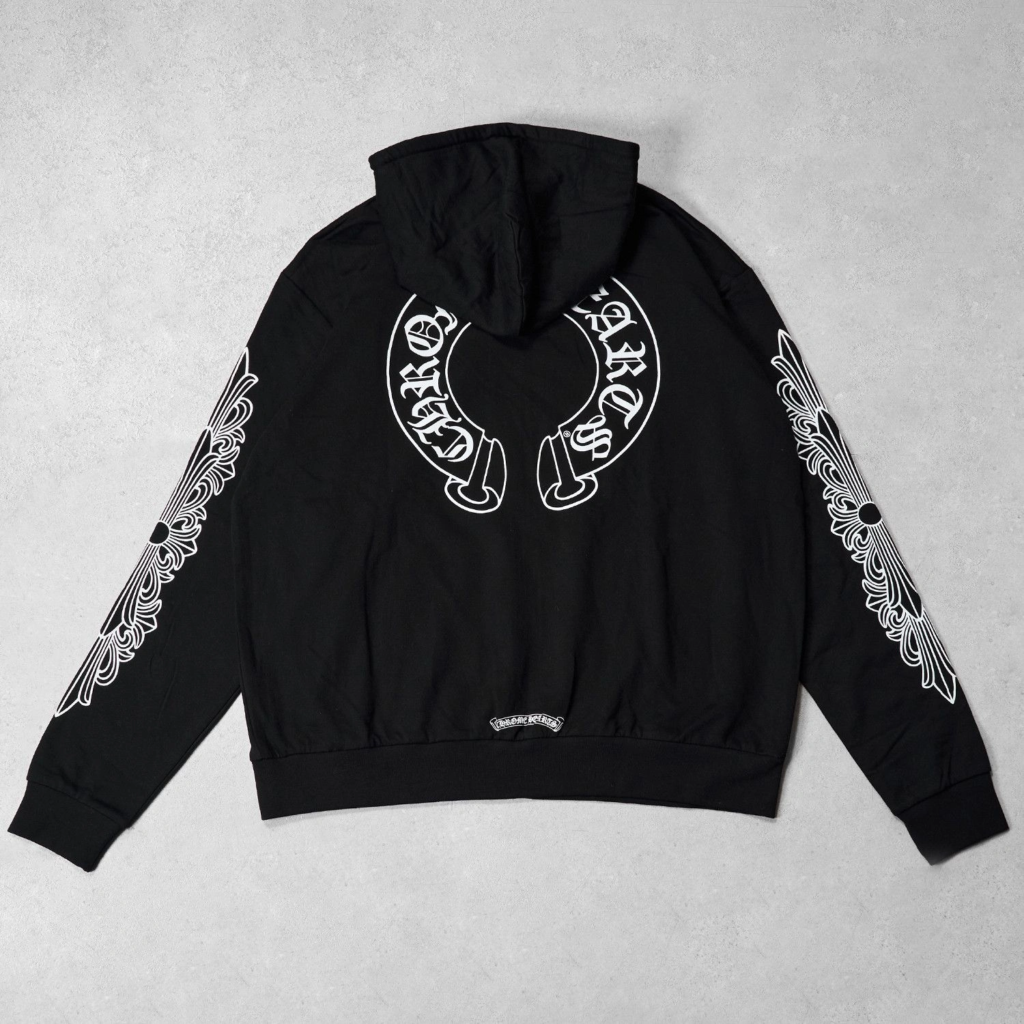 Pullover Nero Chrome hearts Felpa Con Cappuccio