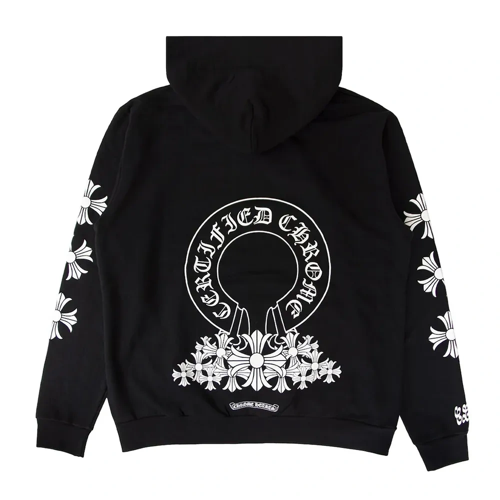 chrome hearts felpa con cappuccio nero