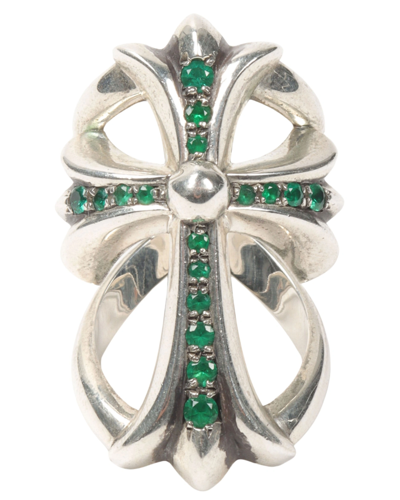 Chrome Hearts Smeraldo Infinito Croce Anello