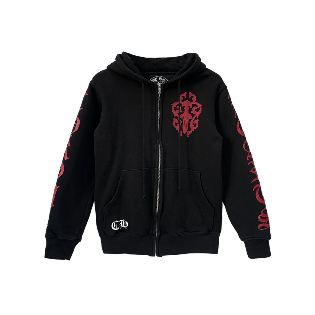 chrome hearts con rosso dagger felpa con cappuccio