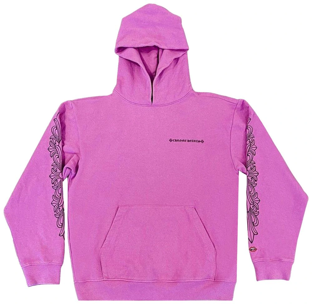 purple chrome hearts felpa con cappuccio