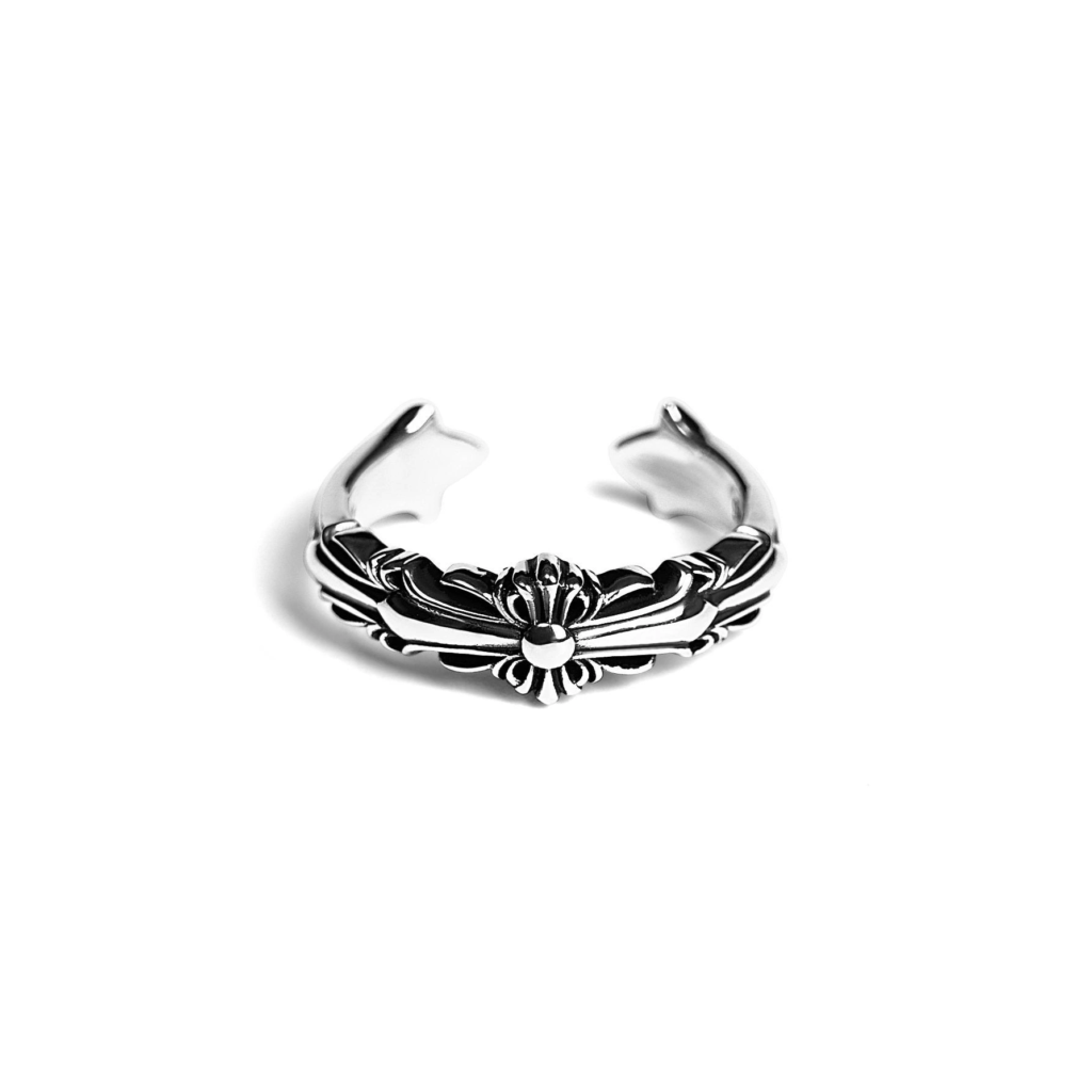 Baby Doppio Floreale Croce Anello