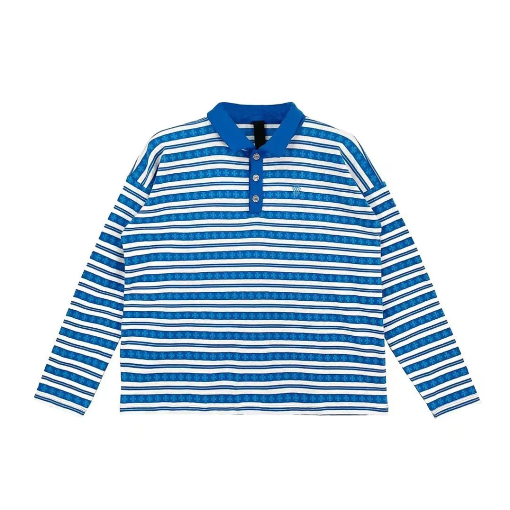 Chrome Hearts Blue Polo Maglietta