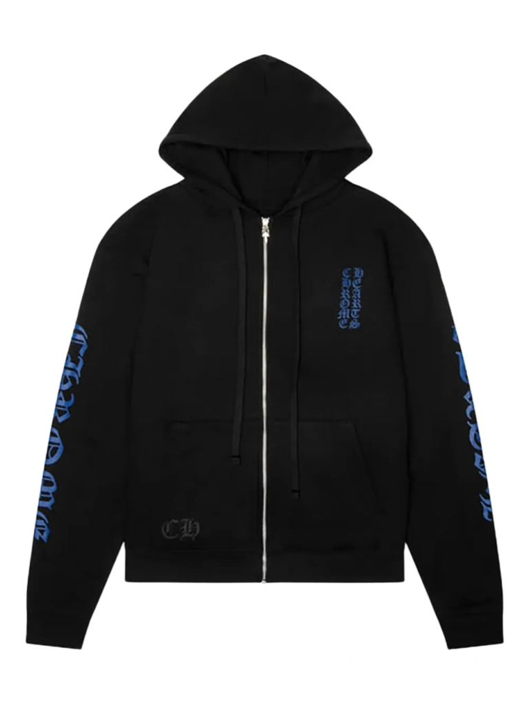 chrome hearts zip up felpa con cappuccio